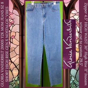 GLORIA VANDERBILT 2000S Y2K MOM JEANS SZ 8 SHORT HIGH RISE GEN X NOSTALGIC VIBES
